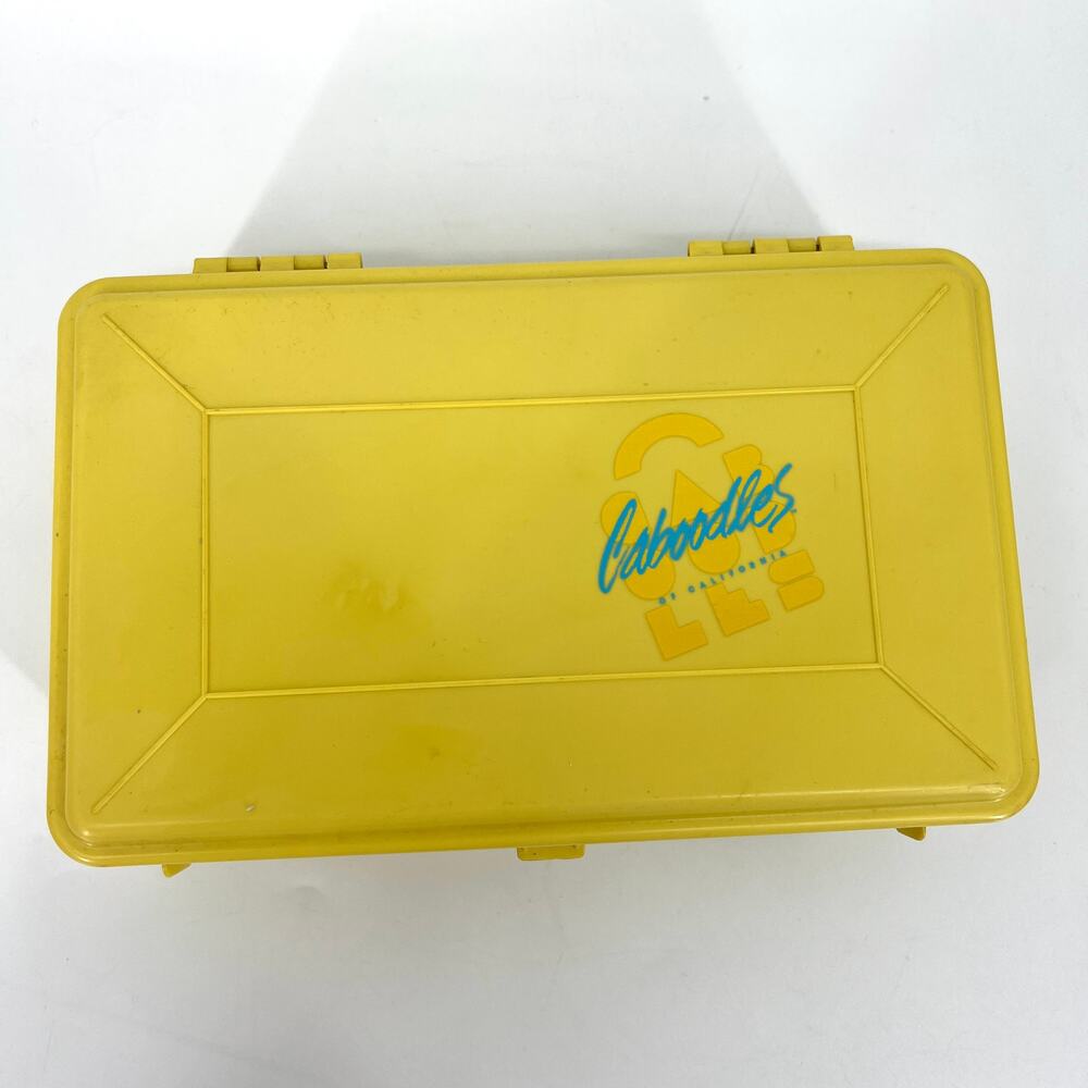 Vintage Caboodles Yellow Double Sided Make Up Accessories Jewelry Storage Case